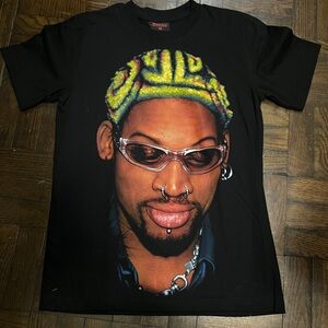 Dennis Rodman zig zag green hair Rodzilla AOP tee mens Sz medium